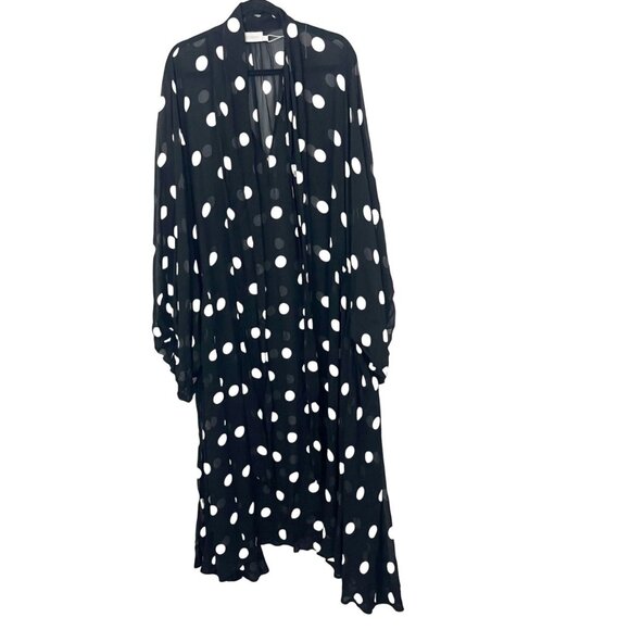 Zimmermann Bow Detail Flowing Silhouette Long Length Dress Black Polka Dot LARGE - Picture 1 of 9